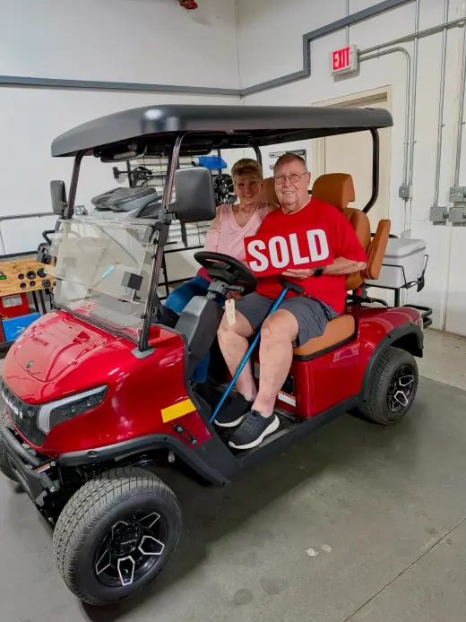 Customer with a golf cart from Arizona Golf Cart Repair