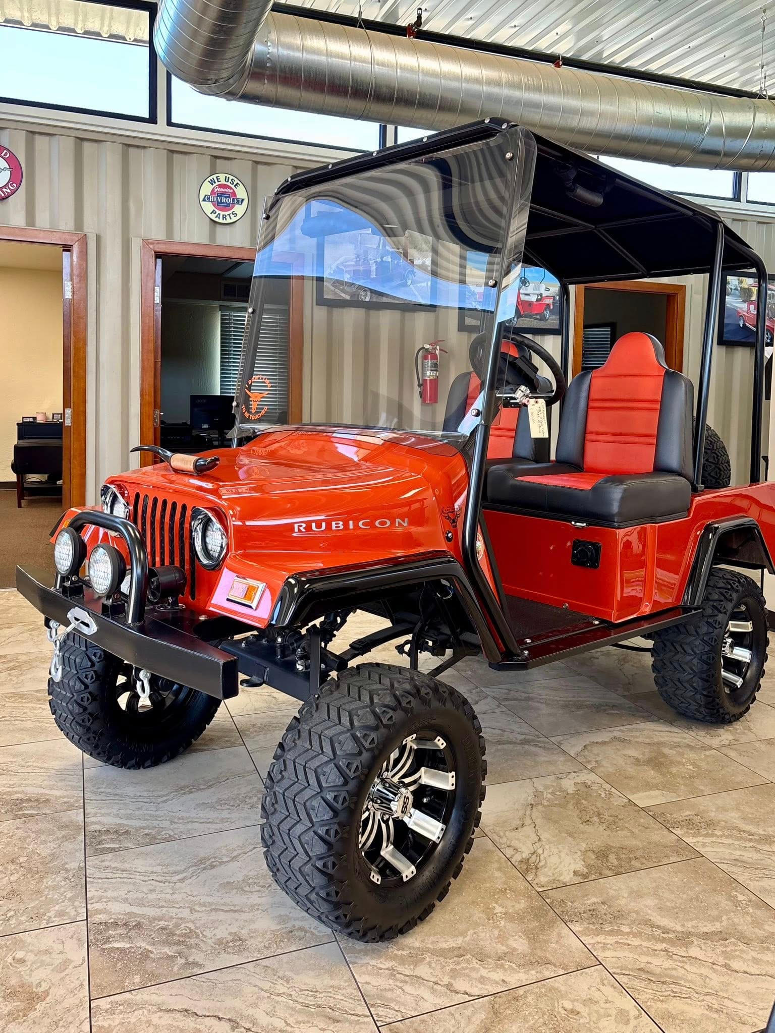 Golf cart at the Arizona Golf Cart Repair shop in Mesa, where insurance claim repairs are handled