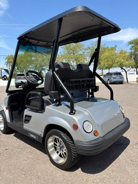 Rear three-quarter view of the 2018 Tomberlin with rear basket