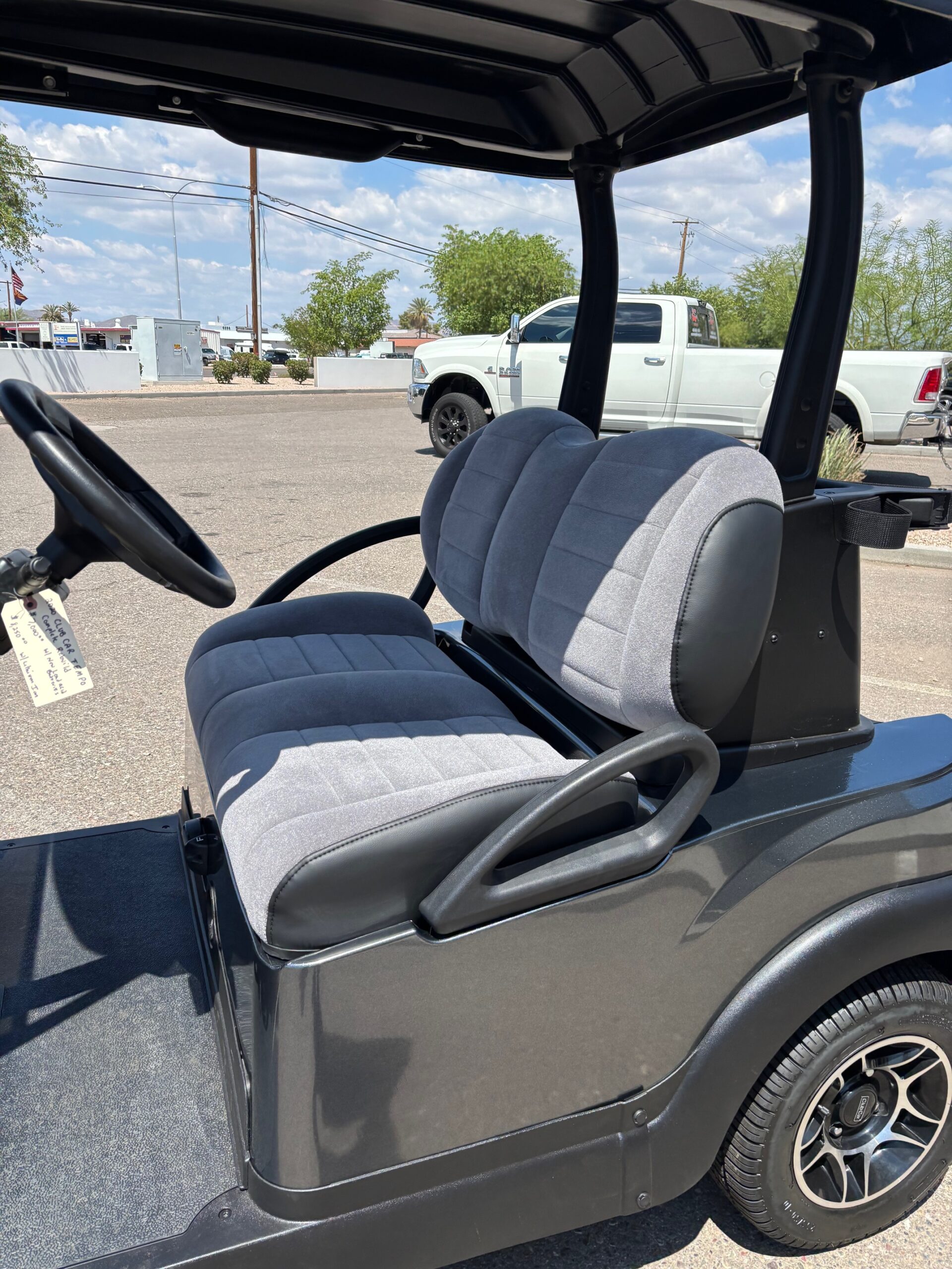 Custom black golf cart seats